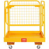 Weightlifting Machines & Racks: VEVOR Forklift Safety Cage, 544 kg Load Capacity, 92 x 92 cm Folding Forklift Work Platform with Lockable Swivel Wheels, Drain Hole, and Device Chain, Holds 1 to 2 Adults, Perfect for Aerial Work