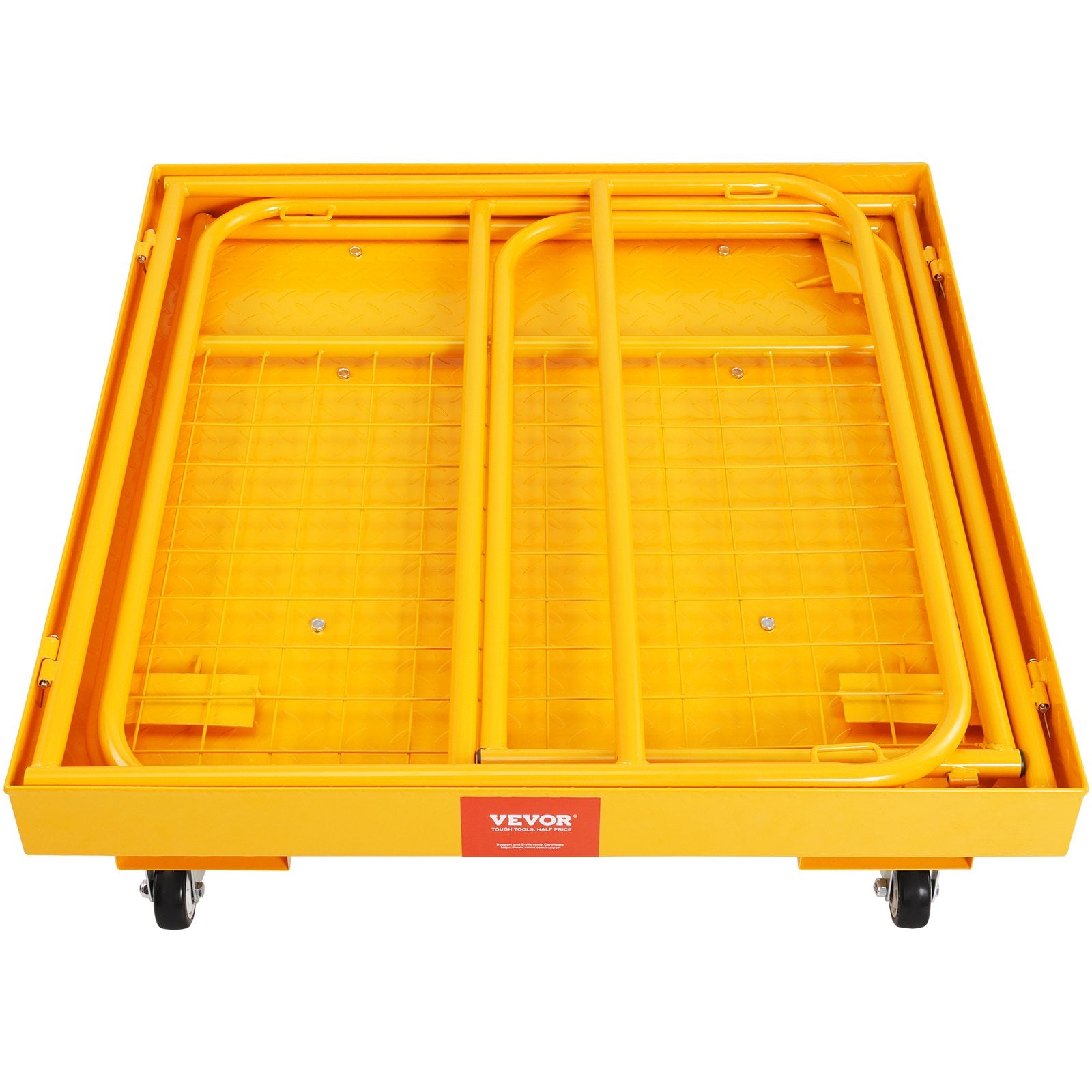 Weightlifting Machines & Racks: VEVOR Forklift Safety Cage, 544 kg Load Capacity, 92 x 92 cm Folding Forklift Work Platform with Lockable Swivel Wheels, Drain Hole, and Device Chain, Holds 1 to 2 Adults, Perfect for Aerial Work