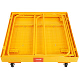 Weightlifting Machines & Racks: VEVOR Forklift Safety Cage, 544 kg Load Capacity, 92 x 92 cm Folding Forklift Work Platform with Lockable Swivel Wheels, Drain Hole, and Device Chain, Holds 1 to 2 Adults, Perfect for Aerial Work