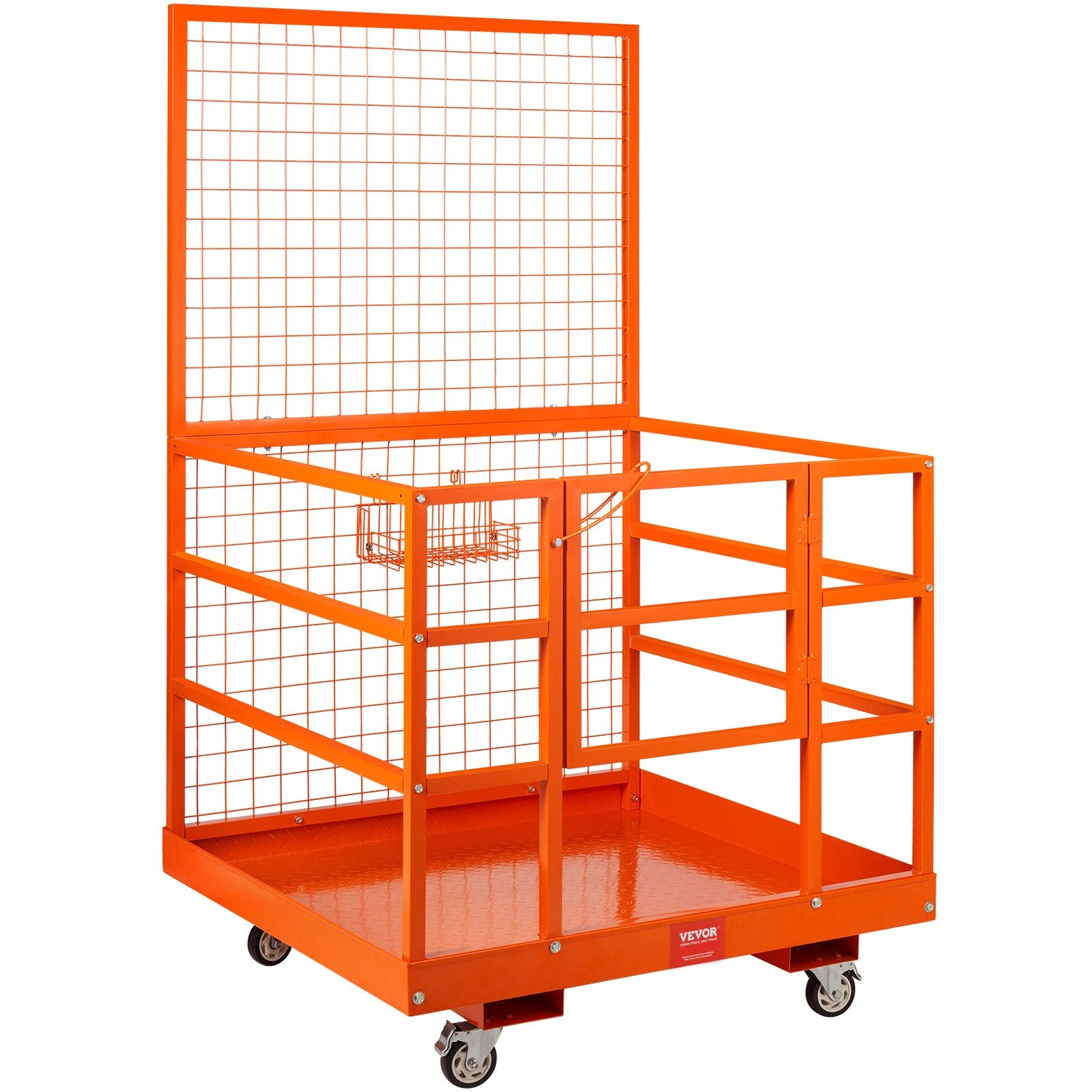 Beds & Bed Frames: VEVOR Forklift Safety Cage Work Platform 43X45in 1400lbs w/ Wheels for Aerial