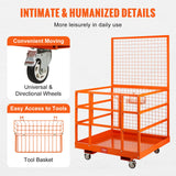 Beds & Bed Frames: VEVOR Forklift Safety Cage Work Platform 43X45in 1400lbs w/ Wheels for Aerial