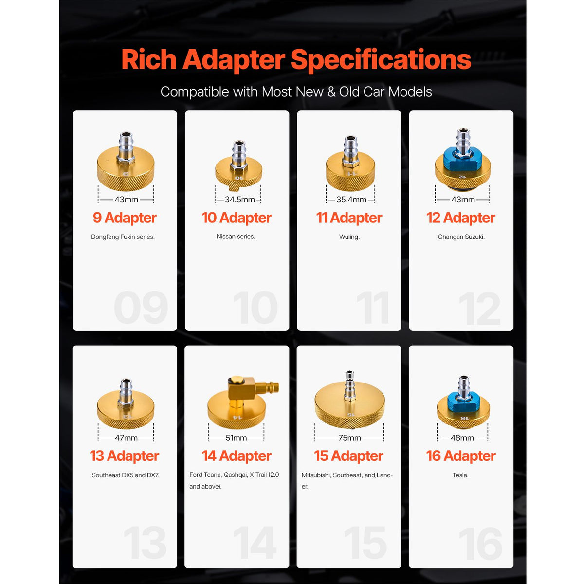 Brake Master Bleeder Kit, 17 Pcs, Professional Brake Bleeder Adapter Set with Complete Kit & Handle, Durable Brake Bleeder Adapter for Brake Fluid Filling Fit for Most New & Old Vehicles