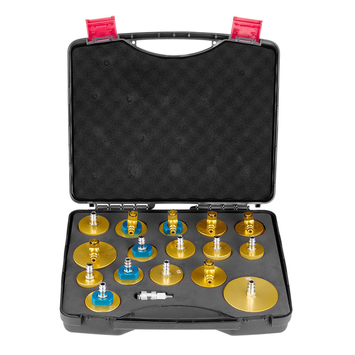 Brake Master Bleeder Kit, 17 Pcs, Professional Brake Bleeder Adapter Set with Complete Kit & Handle, Durable Brake Bleeder Adapter for Brake Fluid Filling Fit for Most New & Old Vehicles
