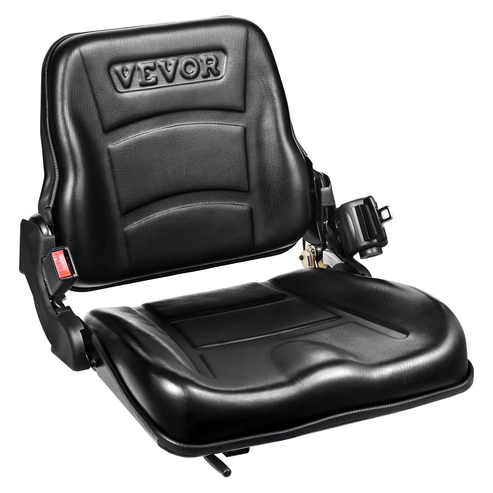 Automotive Parts: VEVOR Universal Forklift Seat, Fold Down Tractor Seat with Adjustable Angle Back, Micro Switch and Retractable Seatbelt, 16-34 cm Slot Forklift Seat for Tractor Loader Excavator