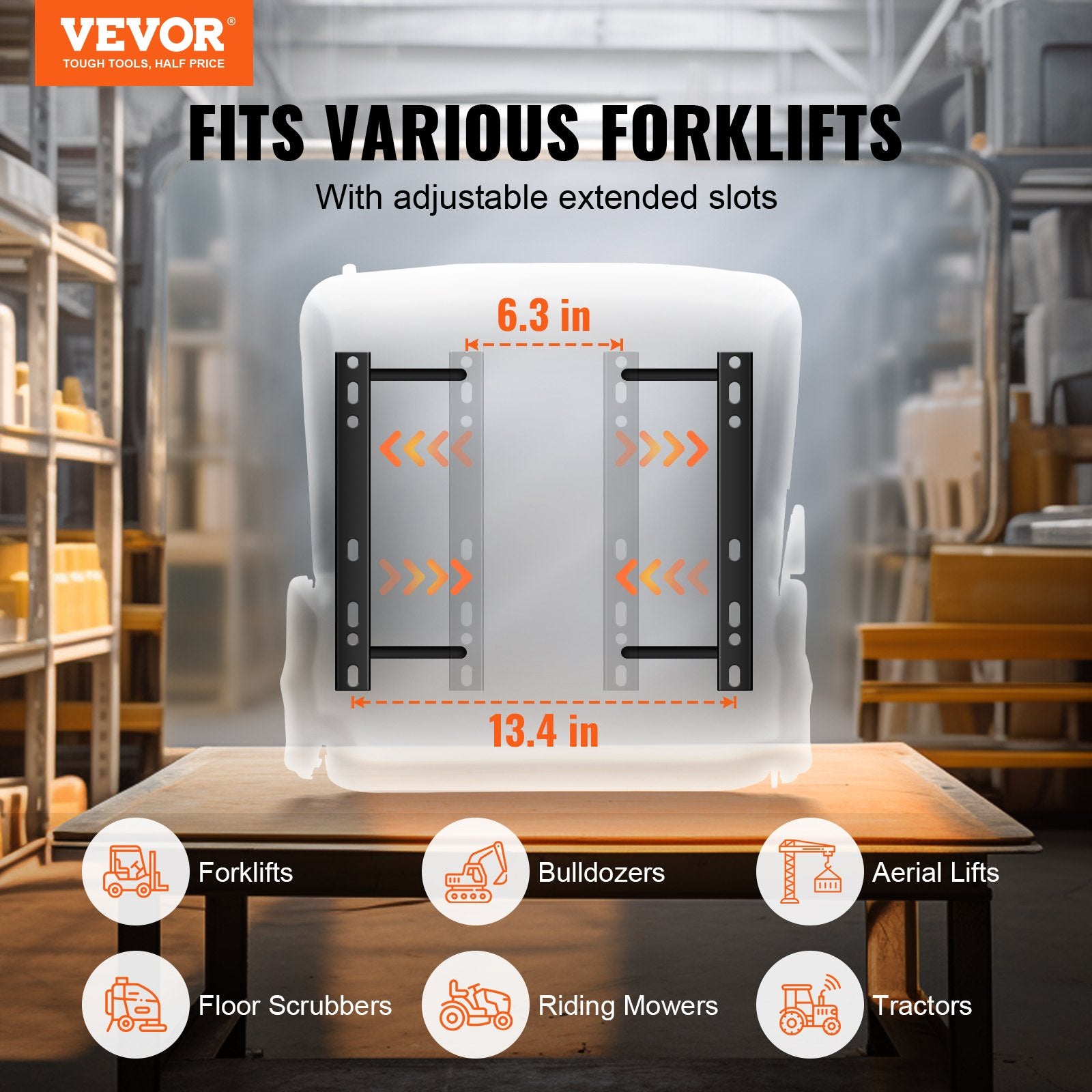 Automotive Parts: VEVOR Universal Forklift Seat, Fold Down Tractor Seat with Adjustable Angle Back and Micro Switch, 16-34 cm Extended Slot Comfortable Forklift Seat for Tractor Loader Excavator