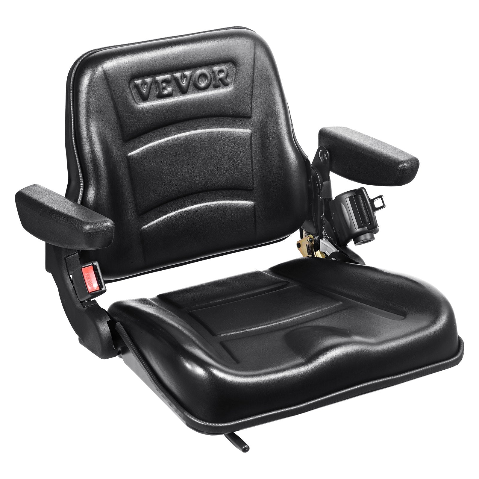 Automotive Parts: VEVOR Universal Forklift Seat, Fold Down Tractor Seat with Adjustable Angle Back, Micro Switch, Seatbelt and Armrests, 16-34 cm Slot Tractor Seat for Tractor Loader Excavator