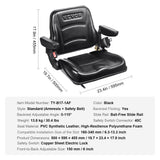 Automotive Parts: VEVOR Universal Forklift Seat, Fold Down Tractor Seat with Adjustable Angle Back, Micro Switch, Seatbelt and Armrests, 16-34 cm Slot Tractor Seat for Tractor Loader Excavator