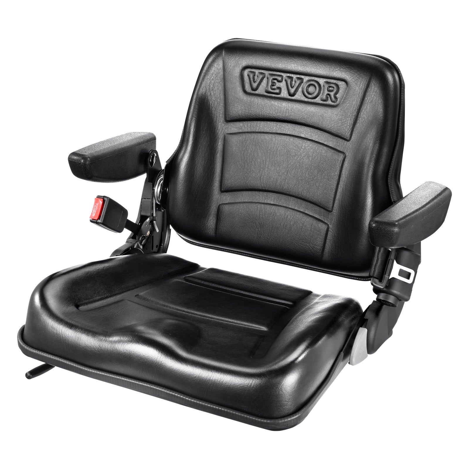 Automotive Parts: VEVOR Universal Forklift Seat, Fold Down Tractor Seat with Adjustable Angle Back, Micro Switch, Seatbelt and Armrests, 16-34 cm Slot Tractor Seat for Tractor Loader Excavator
