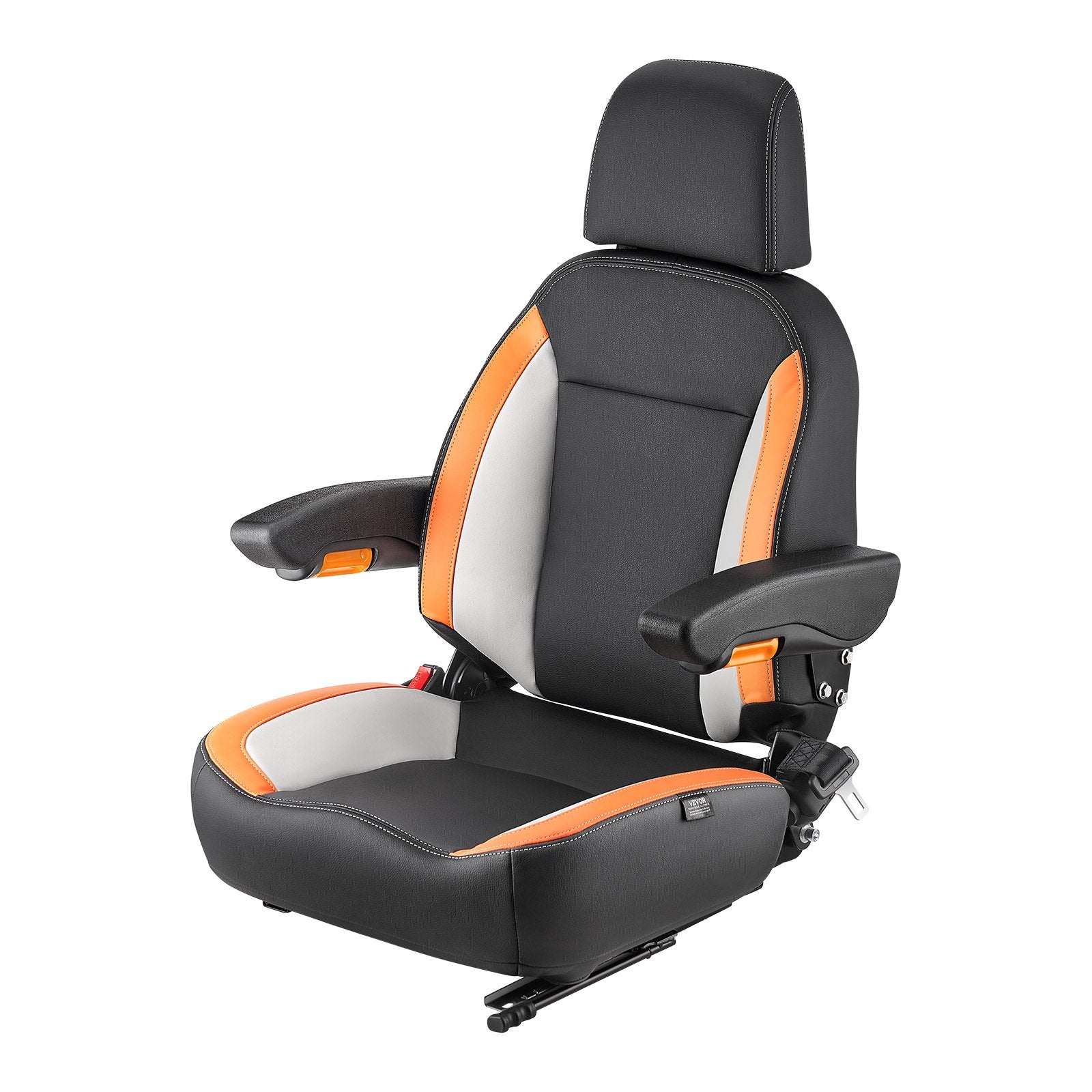 Automotive Parts: VEVOR Forklift Seat Mower Tractor Seat Adjustable Back Seatbelt & Headrest