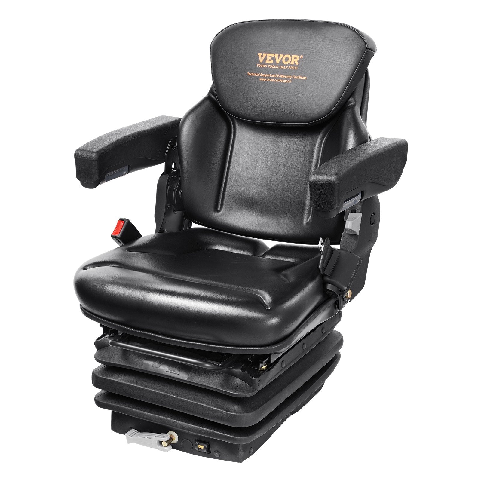 Universal Forklift Seat Adjustable Tractor Seat with Seatbelt Armrests