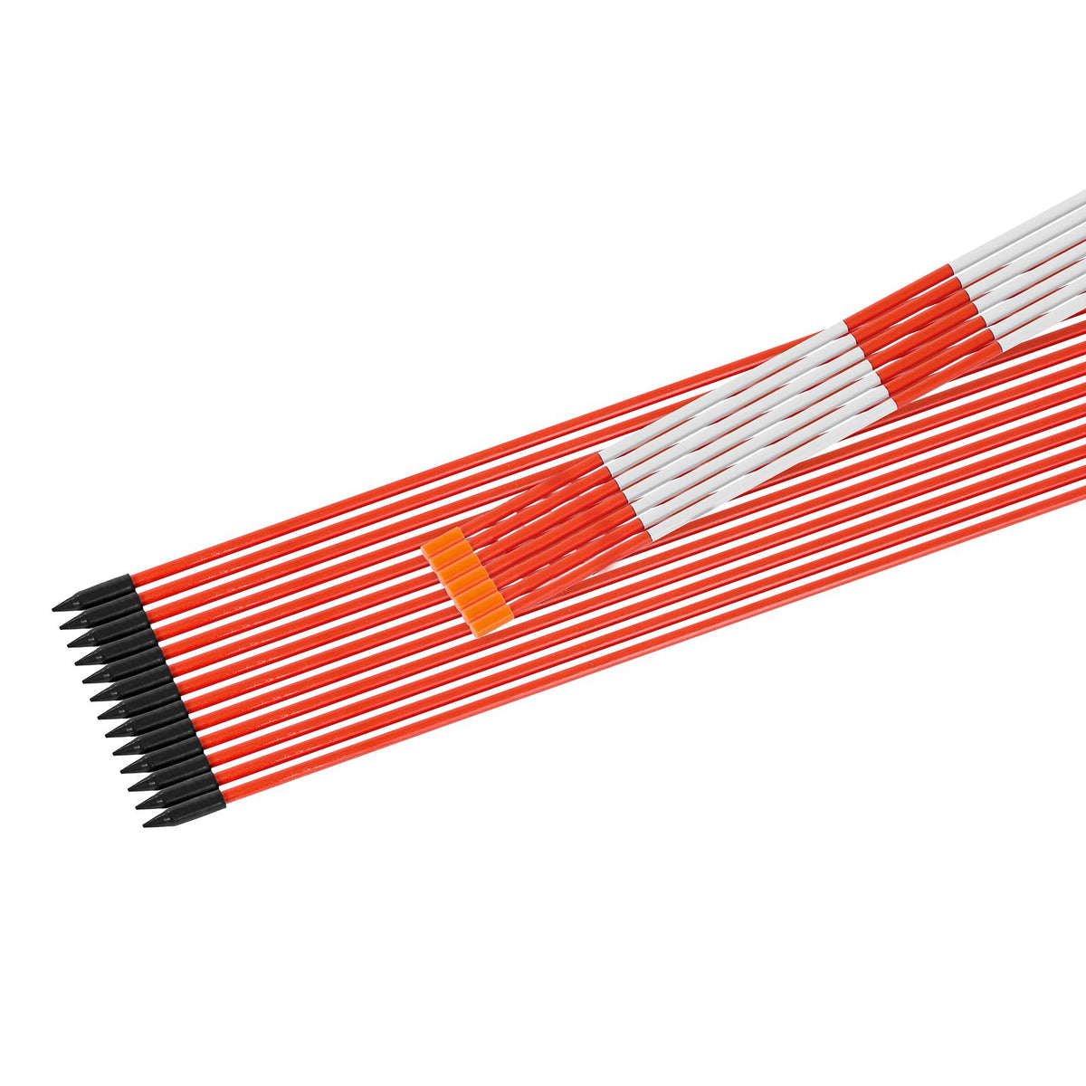 Driveway Markers, 500Pcs 122cm Long 6.35mm Dia, Hi-Visibility Driveway Reflectors with 12 in Steel Drill Bits, Reflective Snow Sticks Fiberglass Pole for Parking Lots, Walkways, Snow Plowing