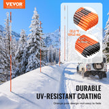 Outdoor Play Equipment: VEVOR Driveway Markers, 100PCS 121.5cm, 0.78cm Diameter, Orange Fiberglass Poles Snow Stakes with Reflective Tape, 30cm Steel Drill Bit & Protection Gloves for Parking Lots, Walkways Easy Visibility
