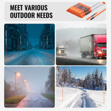 Outdoor Play Equipment: VEVOR Driveway Markers, 100PCS 121.5cm, 0.78cm Diameter, Orange Fiberglass Poles Snow Stakes with Reflective Tape, 30cm Steel Drill Bit & Protection Gloves for Parking Lots, Walkways Easy Visibility