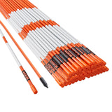 Outdoor Play Equipment: VEVOR Driveway Markers, 100PCS 121.5cm, 0.78cm Diameter, Orange Fiberglass Poles Snow Stakes with Reflective Tape, 30cm Steel Drill Bit & Protection Gloves for Parking Lots, Walkways Easy Visibility