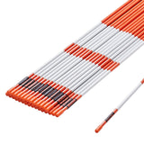 Outdoor Play Equipment: VEVOR Driveway Markers, 30 PCS 121.5cm, 0.78cm Diameter, Orange Fiberglass Poles Snow Stakes with Reflective Tape, 30cm Steel Drill Bit & Protection Gloves for Parking Lots, Walkways Easy Visibility