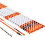 Outdoor Play Equipment: VEVOR Driveway Markers, 30 PCS 121.5cm, 0.78cm Diameter, Orange Fiberglass Poles Snow Stakes with Reflective Tape, 30cm Steel Drill Bit & Protection Gloves for Parking Lots, Walkways Easy Visibility