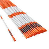 Outdoor Play Equipment: VEVOR Driveway Markers, 30 PCS 121.5cm, 0.78cm Diameter, Orange Fiberglass Poles Snow Stakes with Reflective Tape, 30cm Steel Drill Bit & Protection Gloves for Parking Lots, Walkways Easy Visibility