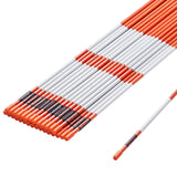 Outdoor Play Equipment: VEVOR Driveway Markers, 30 PCS 121.5cm, 0.78cm Diameter, Orange Fiberglass Poles Snow Stakes with Reflective Tape, 30cm Steel Drill Bit & Protection Gloves for Parking Lots, Walkways Easy Visibility