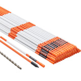 Outdoor Play Equipment: VEVOR Driveway Markers, 50 PCS 121.5 cm, 0.78 cm Diameter Orange Fiberglass Poles Snow Stakes with Reflective Tape, 30 cm Steel Drill Bit & Protection Gloves for Parking Lots, Walkways Easy Visibility
