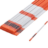 Outdoor Play Equipment: VEVOR Driveway Markers, 50 PCS 121.5 cm, 0.78 cm Diameter Orange Fiberglass Poles Snow Stakes with Reflective Tape, 30 cm Steel Drill Bit & Protection Gloves for Parking Lots, Walkways Easy Visibility