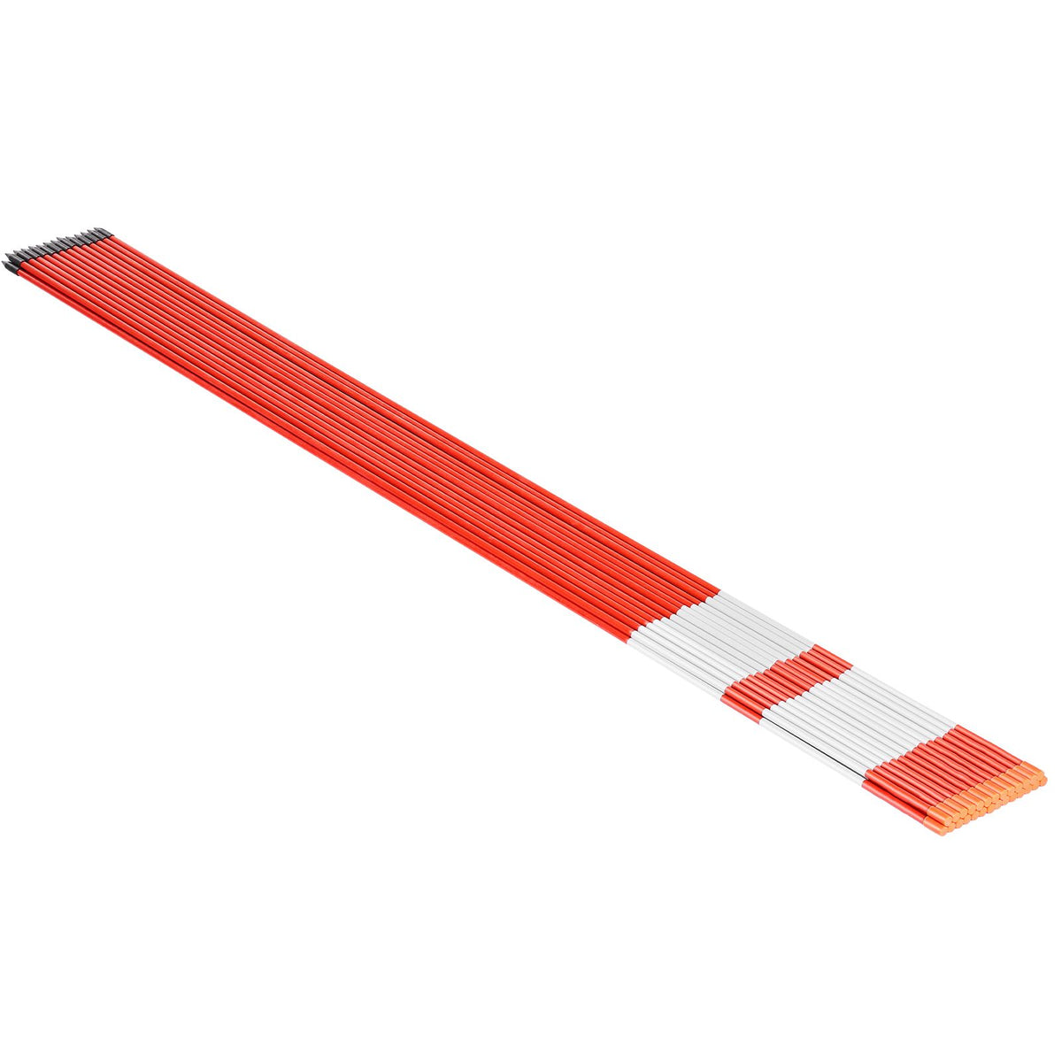 Driveway Markers, 50Pcs 152cm Long 7.87mm Dia, Hi-Visibility Driveway Reflectors with 12 in Steel Drill Bits, Reflective Snow Sticks Fiberglass Pole for Parking Lots, Walkways, Snow Plowing