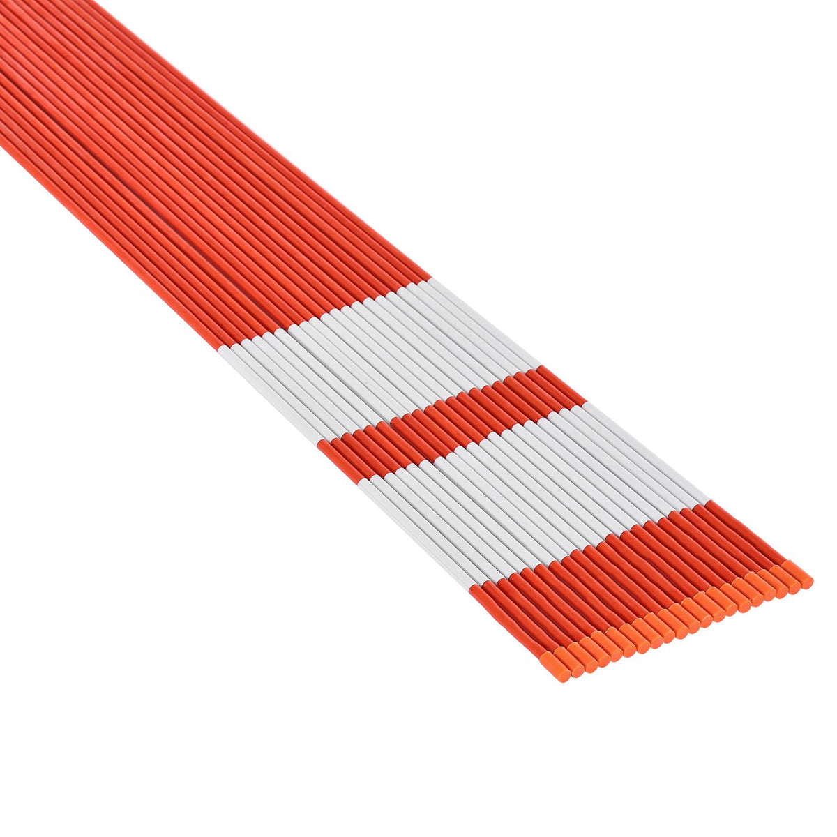 Driveway Markers, 50Pcs 152cm Long 7.87mm Dia, Hi-Visibility Driveway Reflectors with 12 in Steel Drill Bits, Reflective Snow Sticks Fiberglass Pole for Parking Lots, Walkways, Snow Plowing