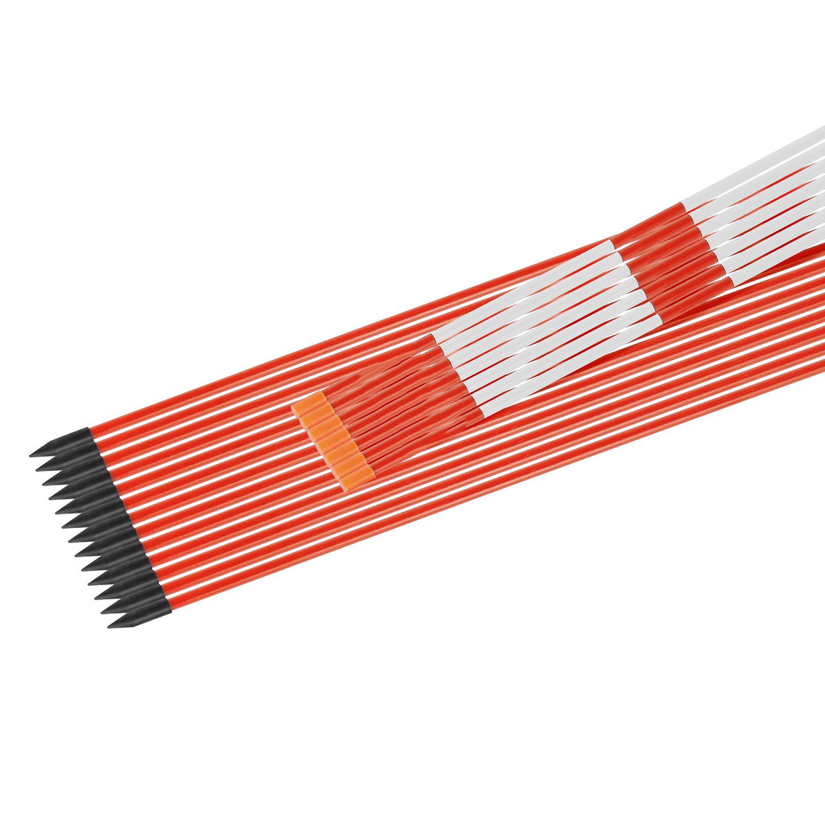 Driveway Markers, 50Pcs 152cm Long 7.87mm Dia, Hi-Visibility Driveway Reflectors with 12 in Steel Drill Bits, Reflective Snow Sticks Fiberglass Pole for Parking Lots, Walkways, Snow Plowing