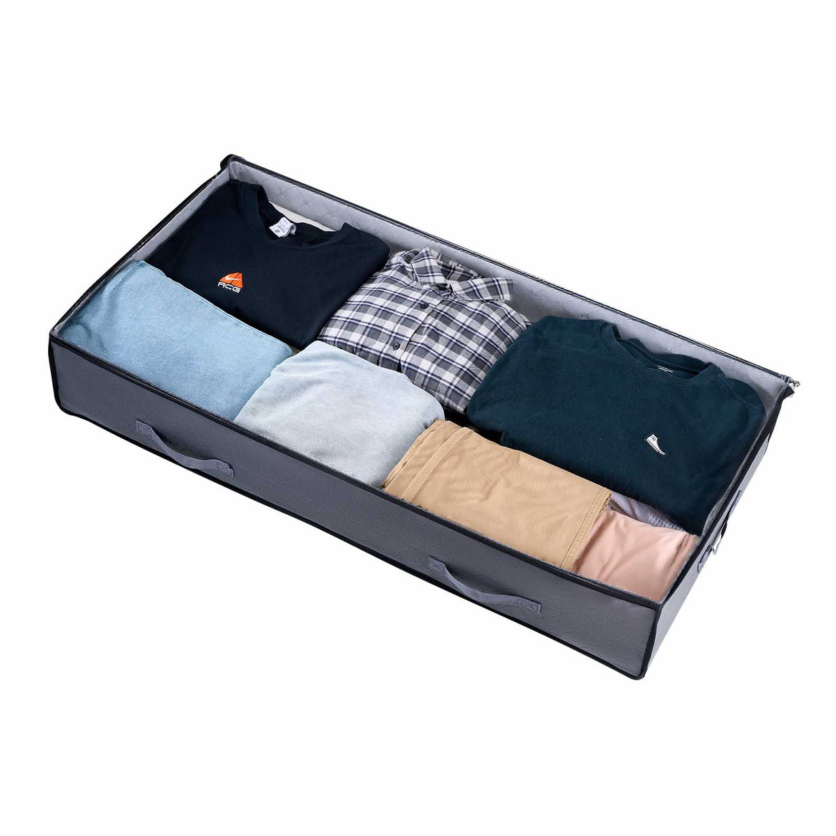 Under Bed Storage with Clear Lids, 996 x 500 x 180 mm, 90L Large Underbed Clothes Storage Containers, Low Profile Under Bed Drawer Shoe Organizer Bins Box for Blanket Shoe Bedroom, 4 Pack