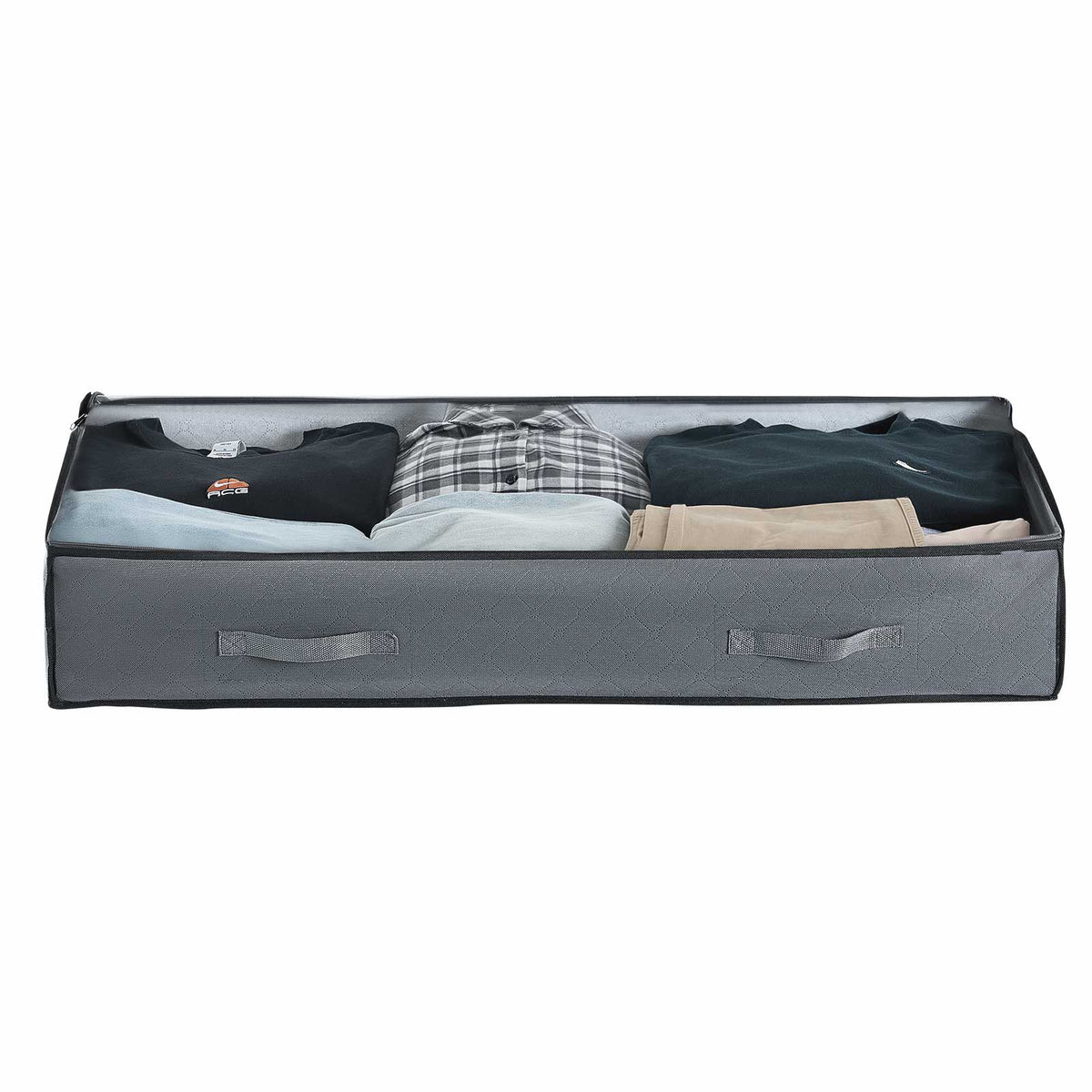 Under Bed Storage with Clear Lids, 996 x 500 x 180 mm, 90L Large Underbed Clothes Storage Containers, Low Profile Under Bed Drawer Shoe Organizer Bins Box for Blanket Shoe Bedroom, 6 Pack