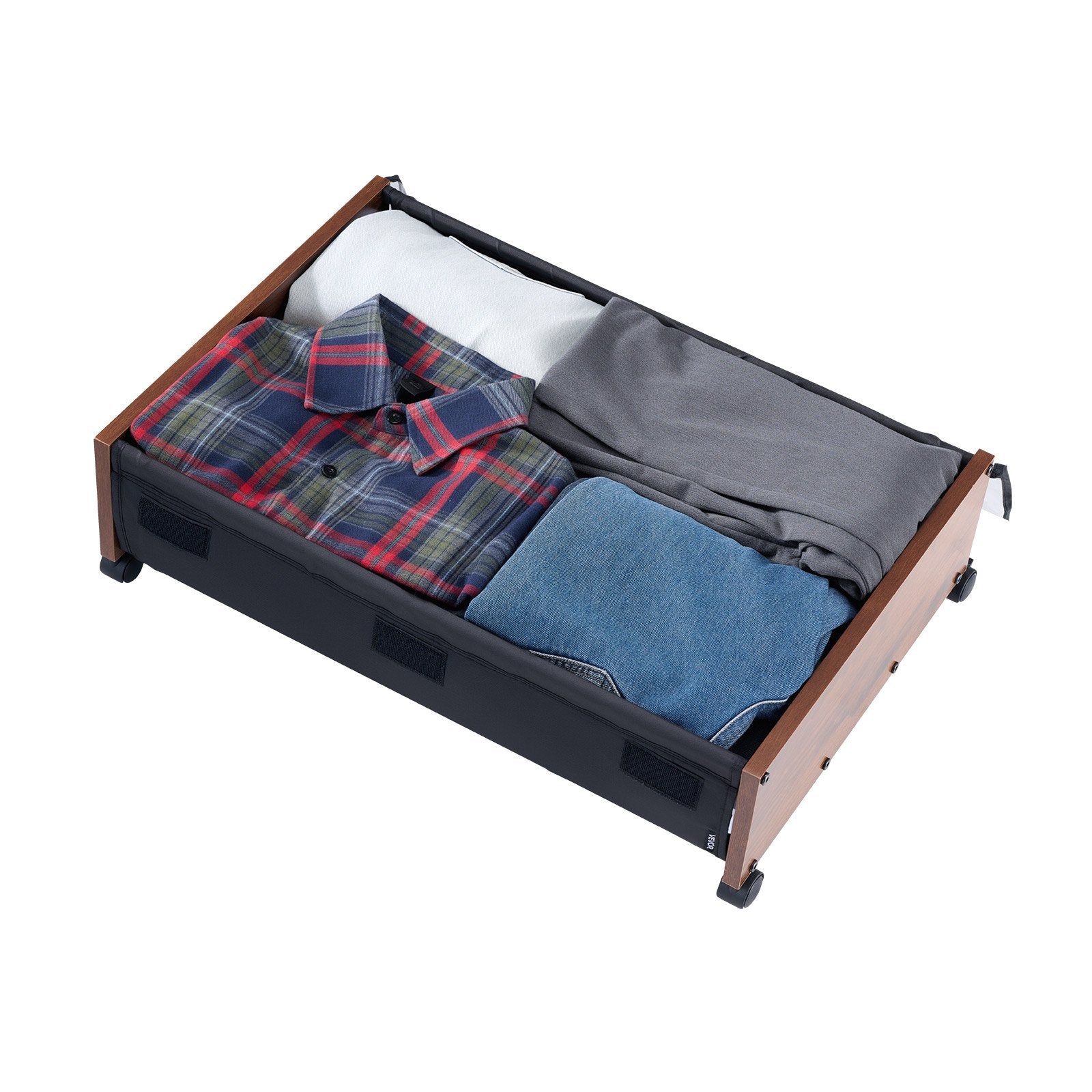 Dressing Vanity & Dressing Tables: VEVOR Under Bed Storage with Wheels, 650 x 460 x 180 mm Underbed Containers, Underbed Shoes Organizer with Lockable Wheels, Rolling Under the Bed Storage Bins for Clothes, Shoes, Blankets, 2 Pack