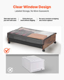 Dressing Vanity & Dressing Tables: VEVOR Under Bed Storage with Wheels, 650 x 460 x 180 mm Underbed Containers, Underbed Shoes Organizer with Lockable Wheels, Rolling Under the Bed Storage Bins for Clothes, Shoes, Blankets, 2 Pack