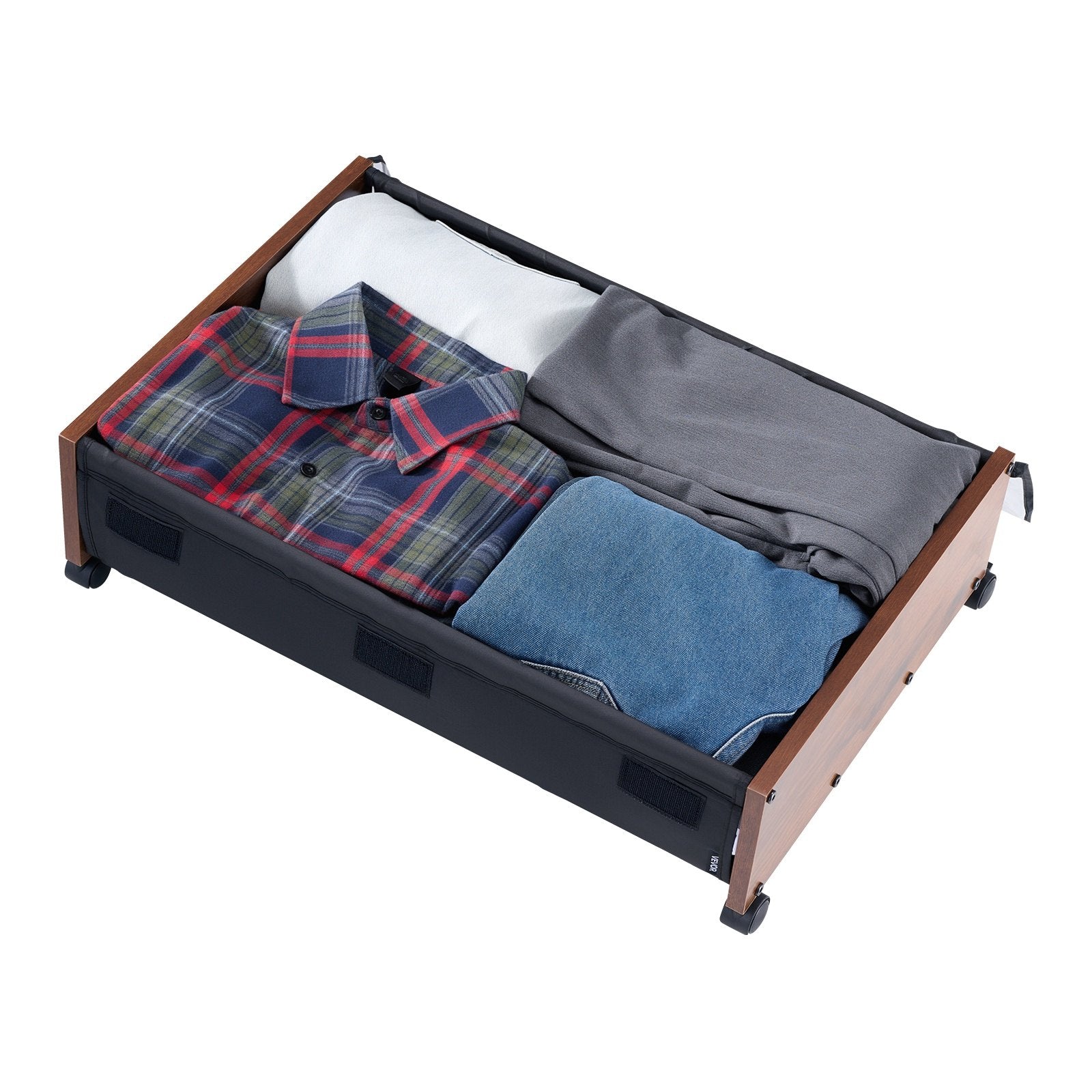 Dressing Vanity & Dressing Tables: VEVOR Under Bed Storage with Wheels, 650 x 460 x 180 mm Underbed Containers, Underbed Shoes Organizer with Lockable Wheels, Rolling Under the Bed Storage Bins for Clothes, Shoes, Blankets, 2 Pack