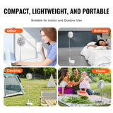 Portable Fans: VEVOR 8 Inch Foldable Oscillating Standing Fan with Remote Control, 4 Speed Adjustable Portable Desk Quiet Fan, 7200mah Rechargeable USB Small Fan, Folded Rotating Floor Fan for Bedroom Office Travel