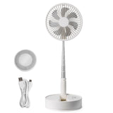 Portable Fans: VEVOR 8 Inch Foldable Oscillating Standing Fan with Remote Control, 4 Speed Adjustable Portable Desk Quiet Fan, 7200mah Rechargeable USB Small Fan, Folded Rotating Floor Fan for Bedroom Office Travel