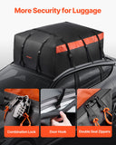 Automotive Decor: VEVOR Car Rooftop Cargo Carrier Bag, 20 Cubic Feet Roof Cargo Carrier, Heavy Duty 840D PVC 100% Waterproof Car Roof Luggage Bag for All Vehicle with/without Rack- with Lock, Anti-Slip Mat, 6 Door Hook
