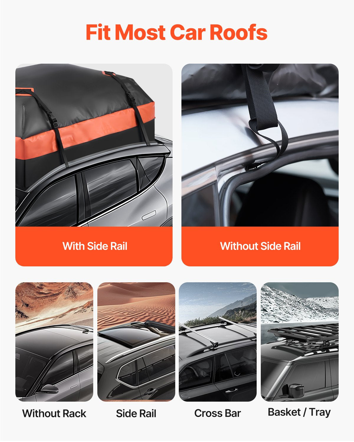 Caravan Accessories: VEVOR Car Rooftop Cargo Carrier Bag 21 Cubic Feet Roof Cargo Carrier 840D PVC