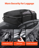 Cross Bar: VEVOR Car Rooftop Cargo Carrier Bag, 21 Cubic Feet Cargo Carrier for Car Roof, 100% Waterproof 900D Oxford Cloth Roof Luggage Bag for All Vehicle with/without Rack- with Lock, Non-Slip Mat, Door Hooks