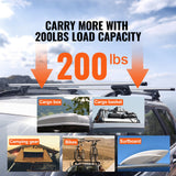 Cross Bar: VEVOR Roof Rack Cross Bars, Aluminum Roof Rack Crossbars, Fit Raised Side Rail with Gap, 90 kg Load Capacity, Adjustable Crossbars with Locks, for SUVs, Sedans, and Vans