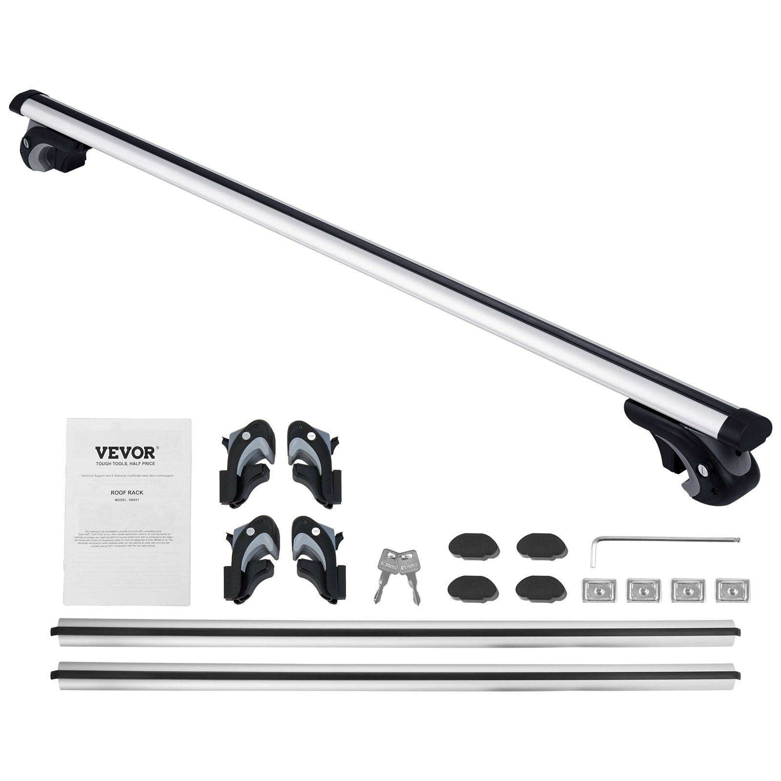 Cross Bar: VEVOR Roof Rack Cross Bars, Aluminum Roof Rack Crossbars, Fit Raised Side Rail with Gap, 90 kg Load Capacity, Adjustable Crossbars with Locks, for SUVs, Sedans, and Vans