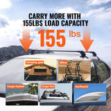 Cross Bar: VEVOR Universal Roof Rack Crossbar for Naked Roof Vehicle Aluminum with Lock
