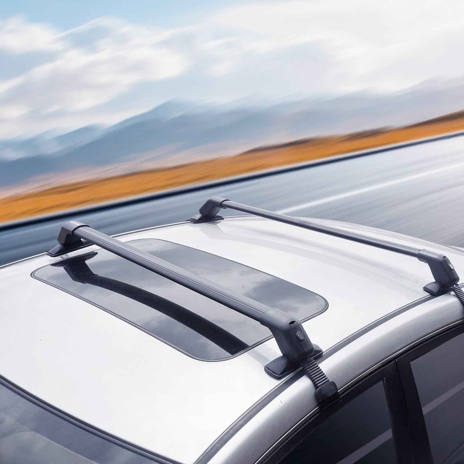 Universal Roof Rack Crossbar for Naked Roof Vehicle Aluminum with Lock