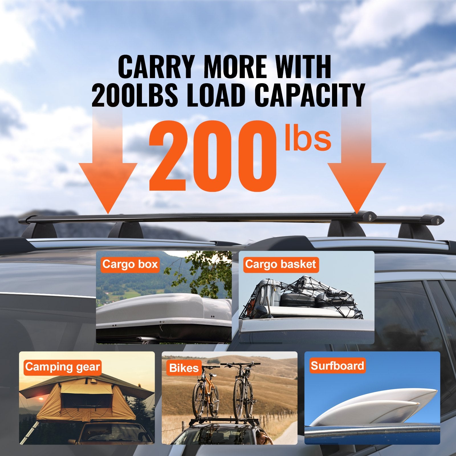 Cross Bar: VEVOR Roof Rack Crossbar for JEEP GRAND CHEROKEE 2011-2021 Aluminum with Lock