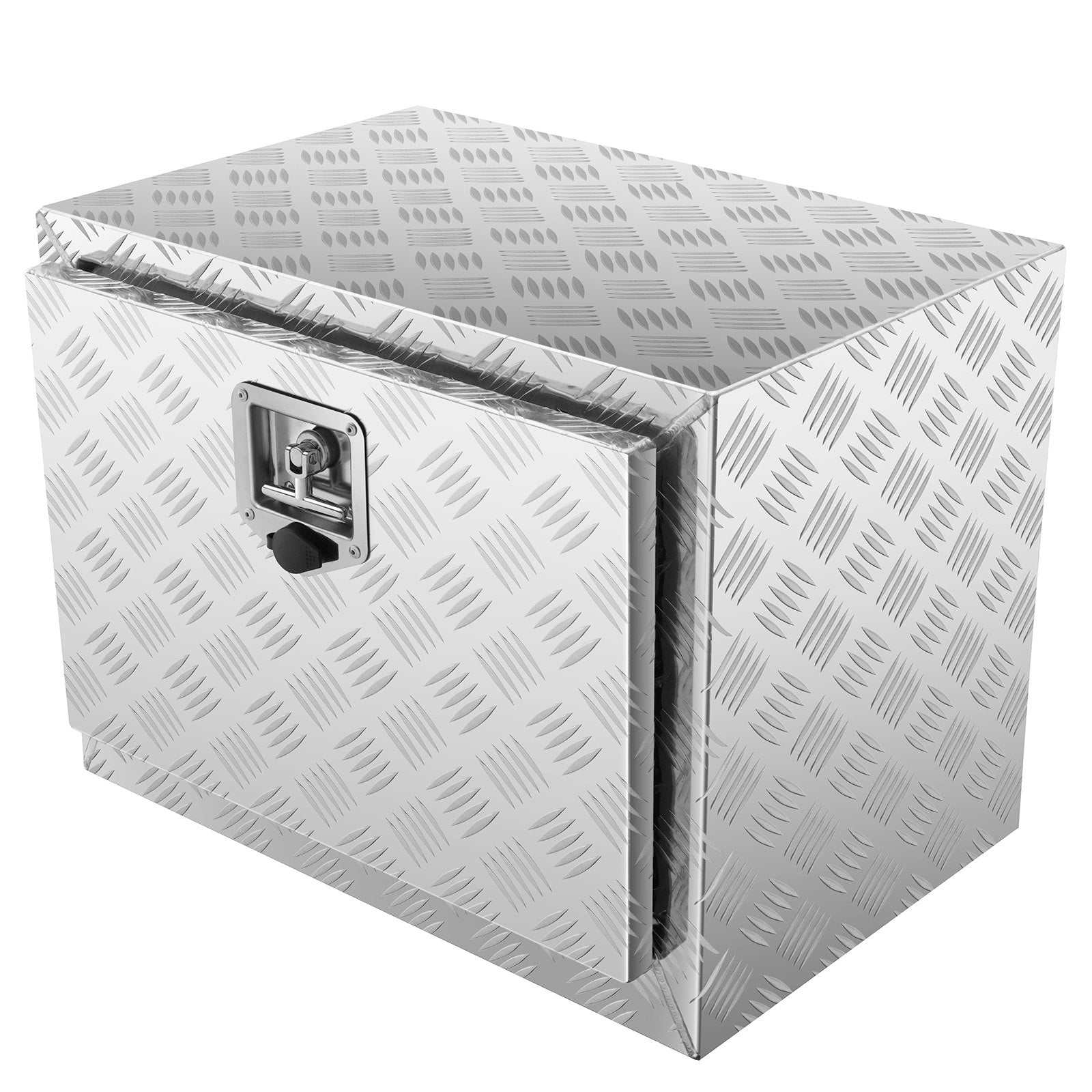 Bicycle Stands & Storage: VEVOR Underbody Truck Box, 24"×14"×16" Pickup Storage Box, Heavy Duty Aluminum Diamond Plate Tool Box with Lock and Keys, Waterproof Trailer Storage Box with T-Handle Latch for Truck, Van, Trailer