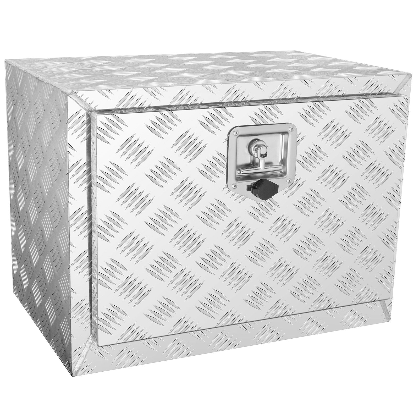 Bicycle Stands & Storage: VEVOR Underbody Truck Box, 24"×14"×16" Pickup Storage Box, Heavy Duty Aluminum Diamond Plate Tool Box with Lock and Keys, Waterproof Trailer Storage Box with T-Handle Latch for Truck, Van, Trailer