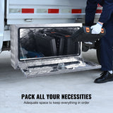 Bicycle Stands & Storage: VEVOR Underbody Truck Box, 30"×14"×16" Pickup Storage Box, Heavy Duty Aluminum Diamond Plate Tool Box with Lock and Keys, Waterproof Trailer Storage Box with T-Handle Latch for Truck, Van, Trailer