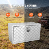 Bicycle Stands & Storage: VEVOR Underbody Truck Box, 30"×14"×16" Pickup Storage Box, Heavy Duty Aluminum Diamond Plate Tool Box with Lock and Keys, Waterproof Trailer Storage Box with T-Handle Latch for Truck, Van, Trailer