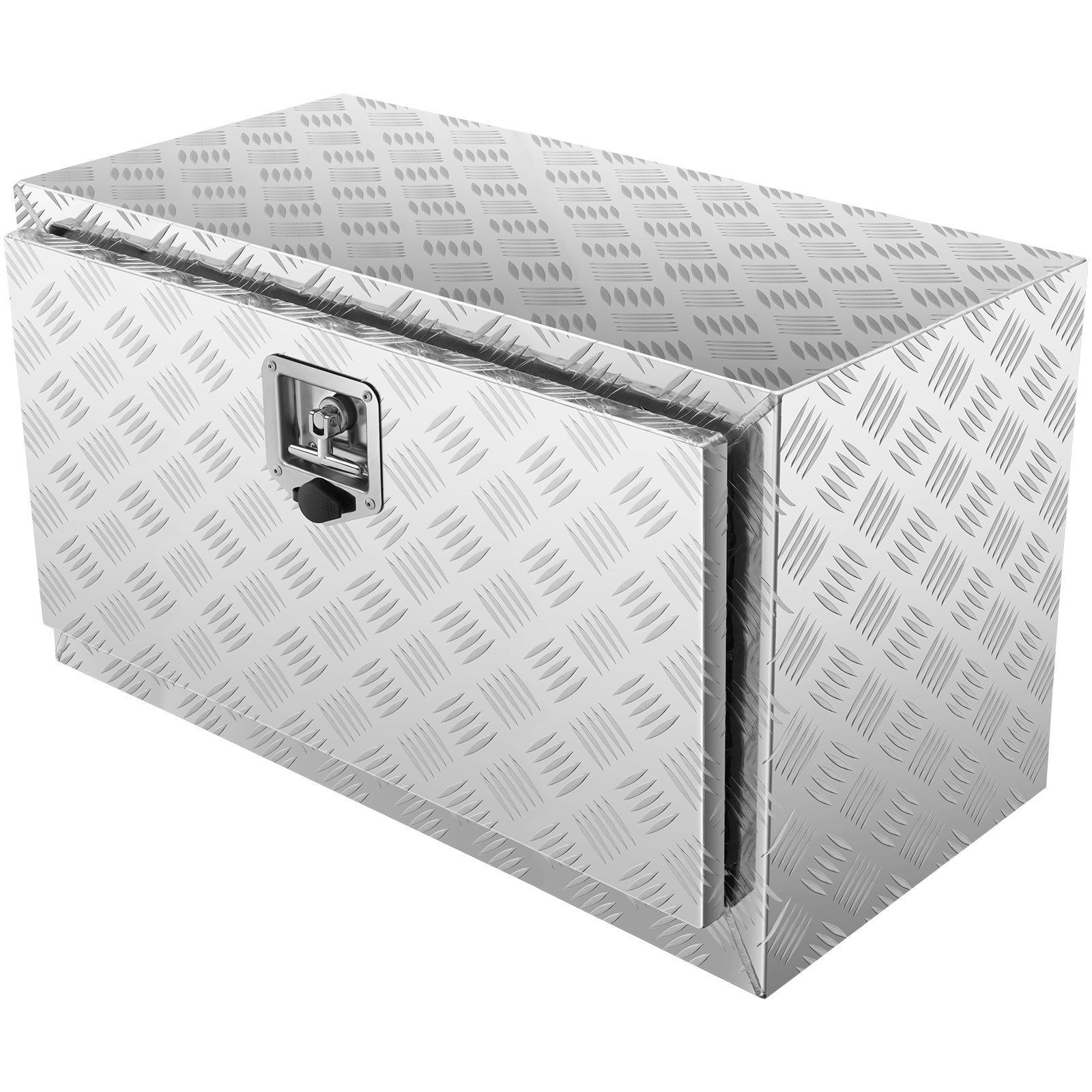 Bicycle Stands & Storage: VEVOR Underbody Truck Box, 30"×14"×16" Pickup Storage Box, Heavy Duty Aluminum Diamond Plate Tool Box with Lock and Keys, Waterproof Trailer Storage Box with T-Handle Latch for Truck, Van, Trailer