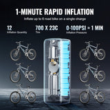 Automotive Gauges: VEVOR Tire Inflator Portable Air Compressor, 150 PSI Electric Air Pump, 4000mAh Rechargeable Tire Pump with Auto-Off Function, LCD Pressure Gauge, 3 Nozzles, LED Light for Car Motorcycle Bike Ball