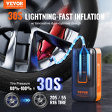 Basketball & Basketball Accessories: VEVOR Tire Inflator Portable Air Compressor, Dual-Cylinder & 12000mAh Rechargeable Air Pump, 30s Fast Inflation Tire Pump with Auto-Off, LCD Pressure Gauge for Car Motorcycle Bike Ball