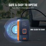 Basketball & Basketball Accessories: VEVOR Tire Inflator Portable Air Compressor, Dual-Cylinder & 12000mAh Rechargeable Air Pump, 30s Fast Inflation Tire Pump with Auto-Off, LCD Pressure Gauge for Car Motorcycle Bike Ball